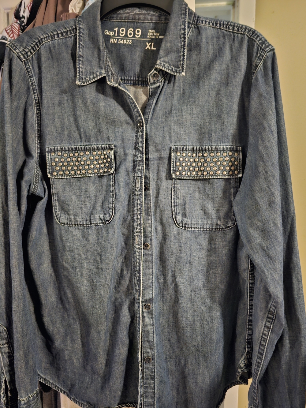 GAP 1969 Denim Button-Up Shirt - Indigo Blue